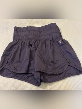 FREE PEOPLE MOVEMENT Women's Smocked Waist Blue/Purple Athletic Shorts